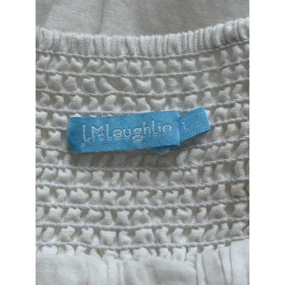 J. Mclaughlin Hope Maxi Skirt Womens Size Large White Linen Blend Lace Eyelet - Picture 3 of 6